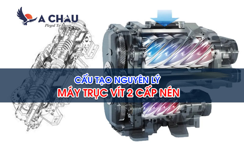  Cấu tạo nguyên lý máy trục vít dầu 2 cấp nén