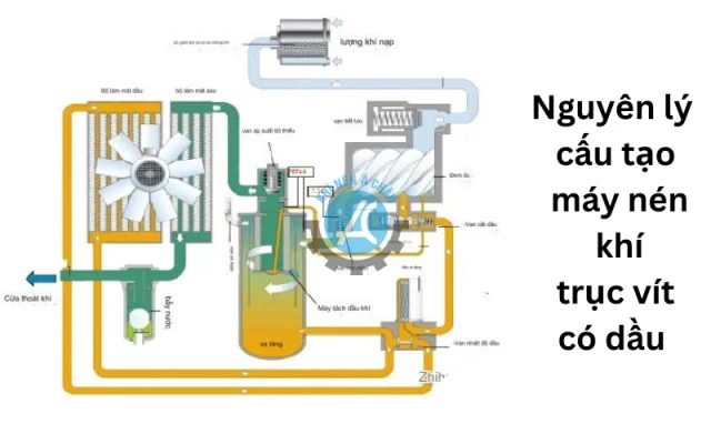  Nguyên lý cấu tạo máy nén khí trục vít có dầu