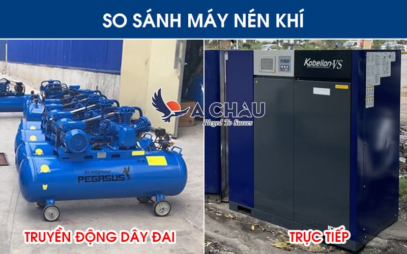  Máy nén khí truyền động dây đai so với máy nén khí trực tiếp